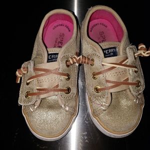 Gold Glitter Sperrys